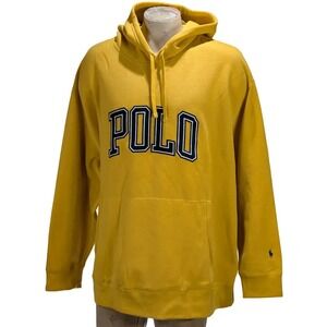 Polo Ralph Lauren Men's Yellow Hoodie Logo Sweatshirt Sz 4XB NWT $148